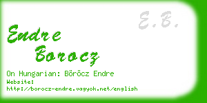endre borocz business card