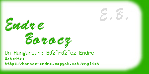 endre borocz business card